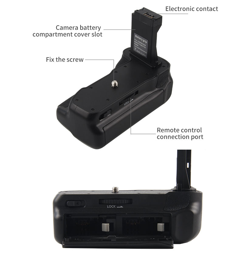 Poignées de batterie pour Canon EOS 77D