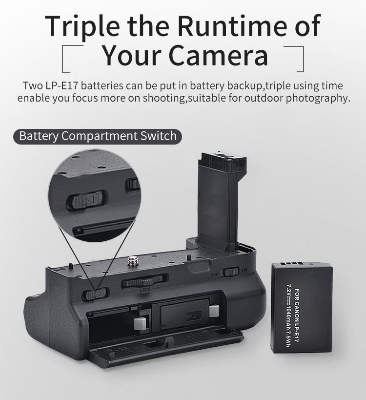 Poignées de batterie pour Canon EOS RP