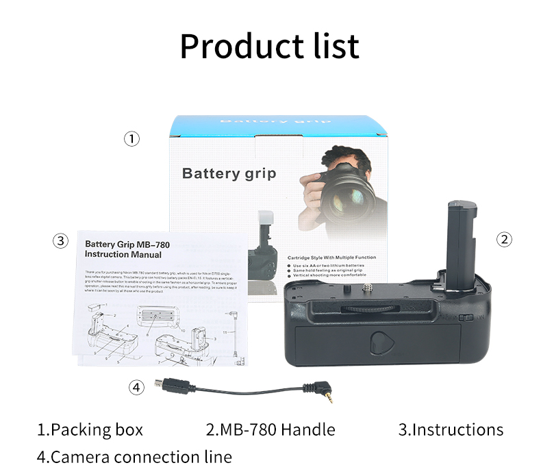 Poignées de batterie pour Nikon D780