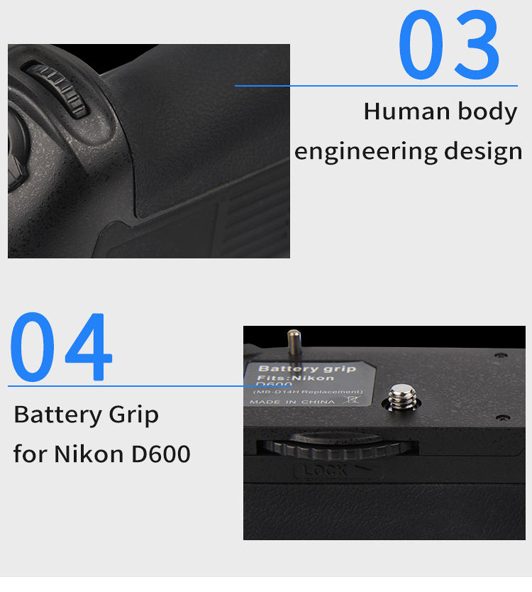 Poignées de batterie pour Nikon D610