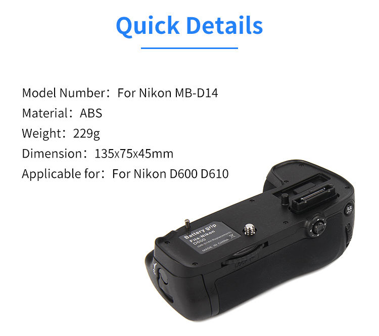 Poignées de batterie pour Nikon MB-D14